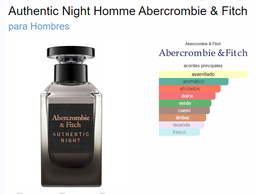 Authentic Night Homme Abercrombie&Fitch 3.4oz