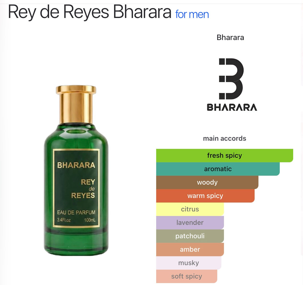 Bharara Rey de Reyes EDP 3.4oz