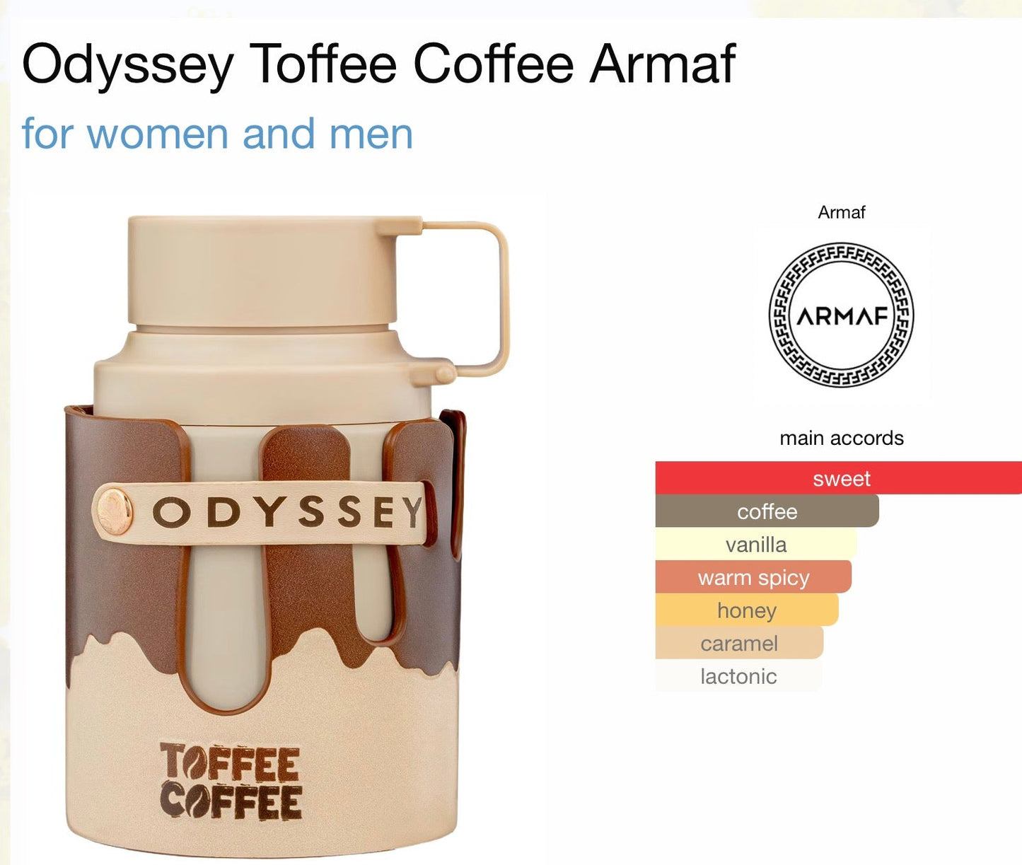 Odyssey Toffee Coffee Armaf EDP 3.4OZ