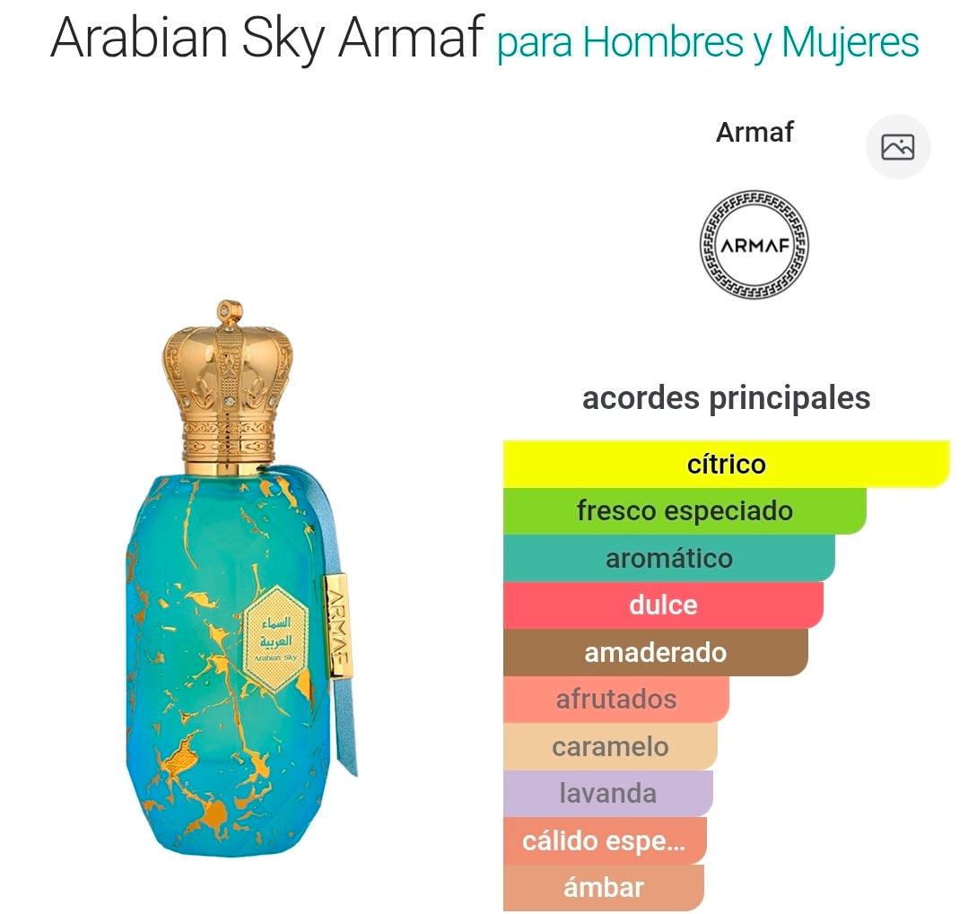 Eter Arabian Sky Armaf EDP 3.4oz