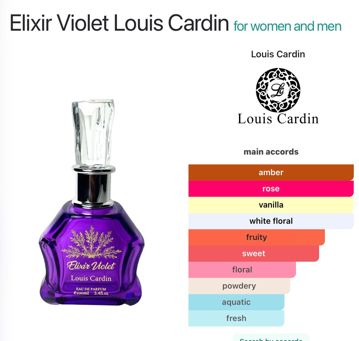 Elixir Violet Louis Cardin EDP 3.4oz