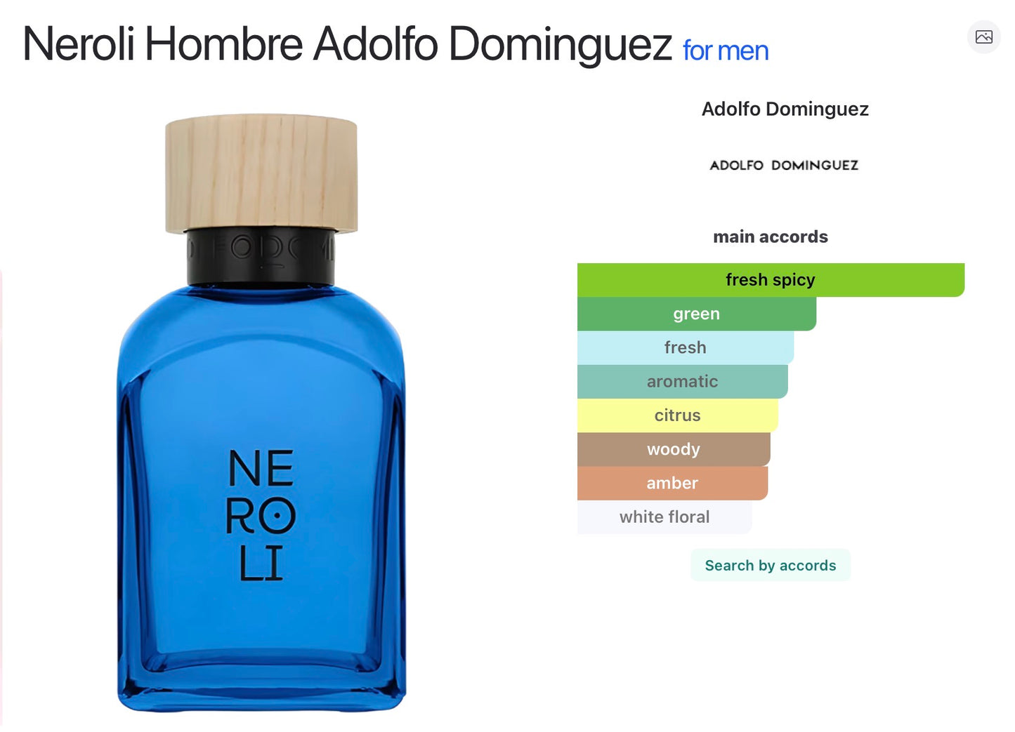 Adolfo Domínguez Neroli For Men EDT 120ml