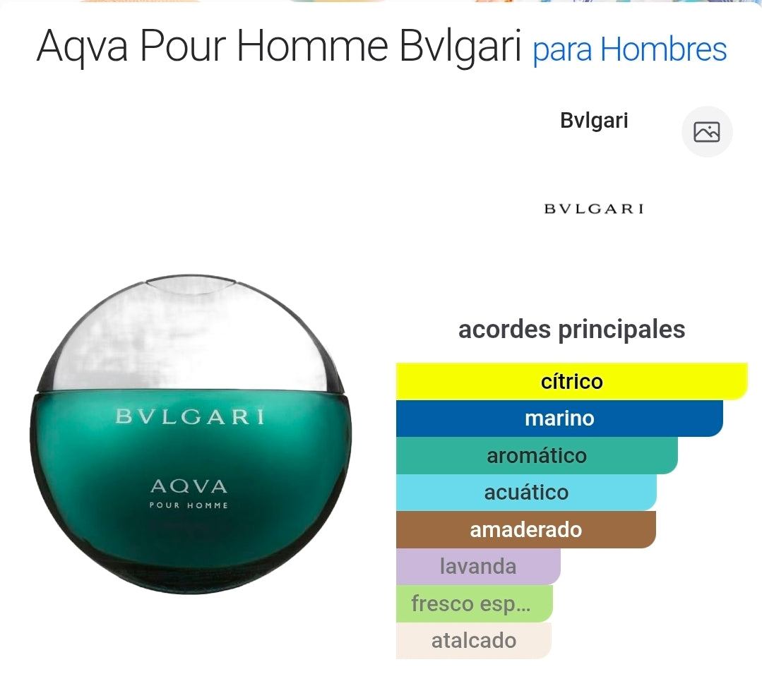 Aqva Bvlgari Pour Homme 3.4oz