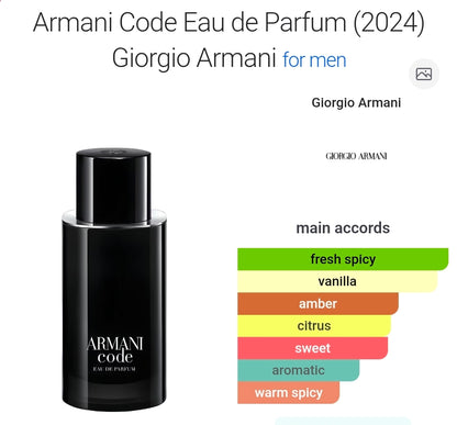 Armani code by Giorgio Armani EDP 2.5oz