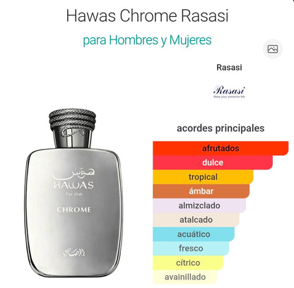Hawas Chrome de Rasasi EDP 3.4oz