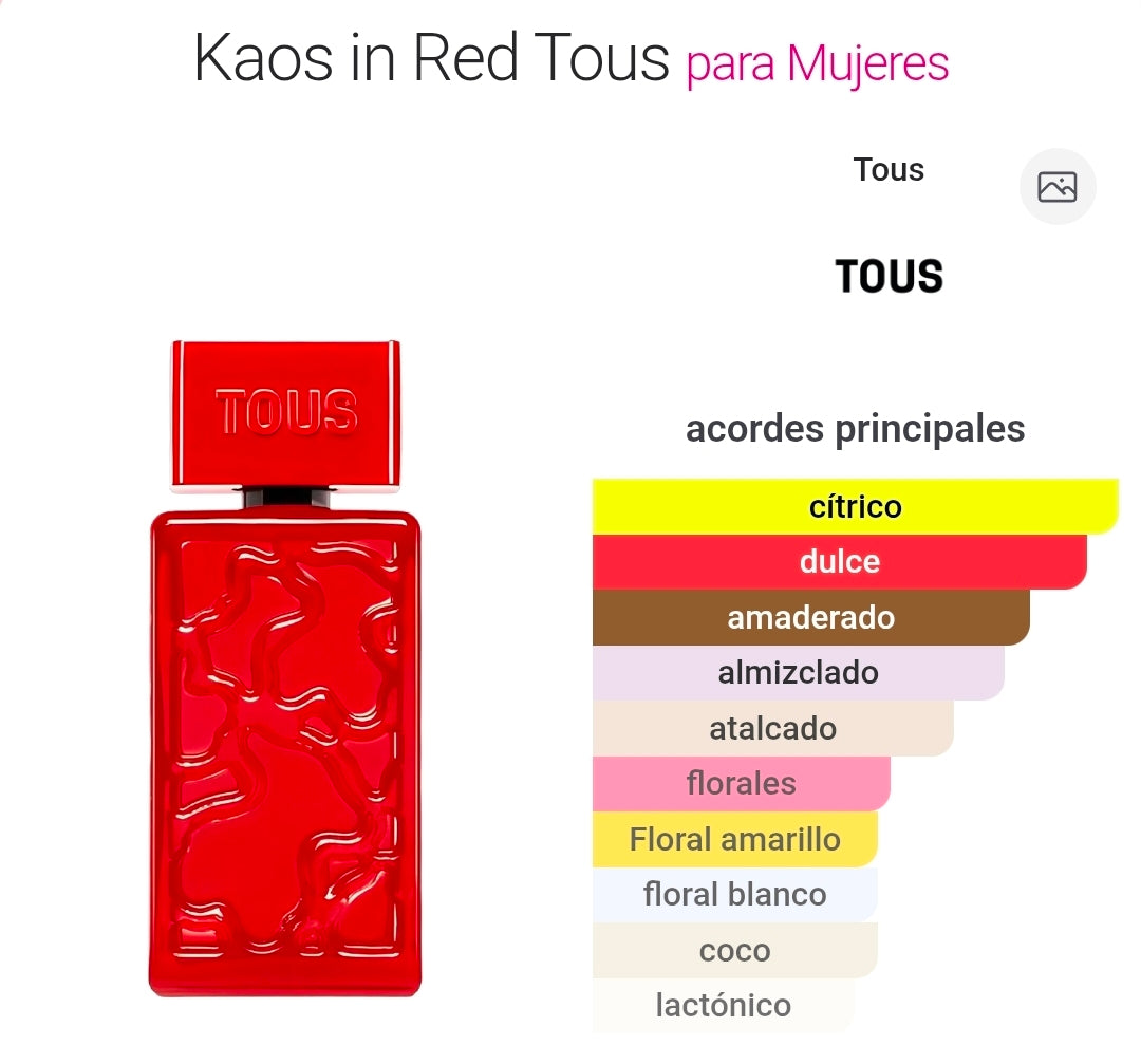 Kaos in Red de Tous 3.4oz