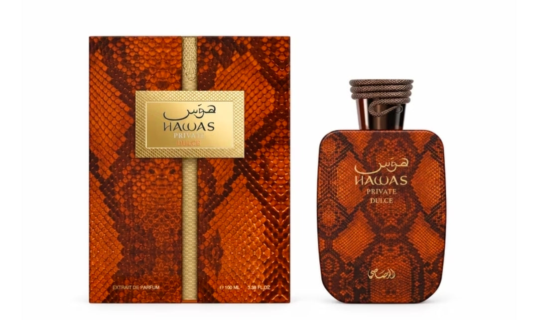 Hawas Private Dulce by Rasasi Extrait de Parfum 3.4 oz Unisex