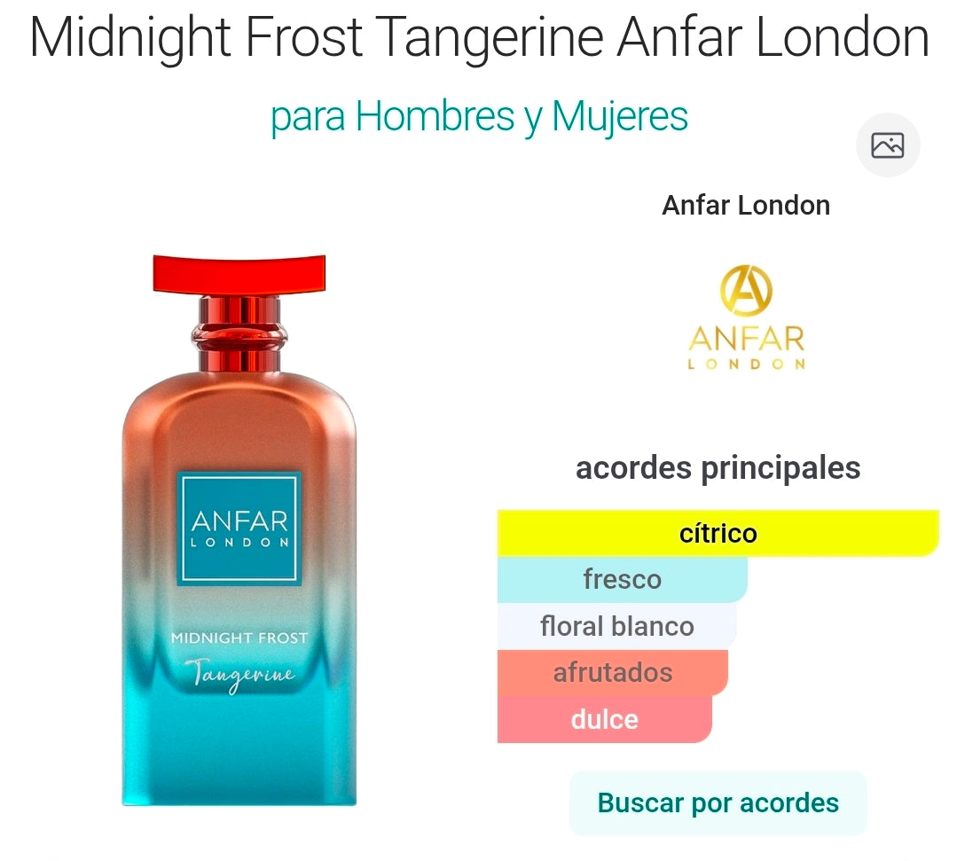 Midnight Frost Tangerine Anfar London EDP 3.4oz